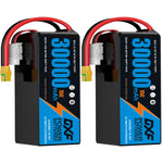 DXF SEMI-SOLID 14S 53.9V 30000mAh 15C Soft Case LiPo Battery with 8AWG Wire for Toy Cars, Boats, UAVs & Drones (1-6 Pack)