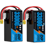 DXF 6S 22.2V 33000mAh 10C Soft Case LiPo Battery with 8AWG Wire for Toy Cars, Boats, UAVs & Drones (1-6 Pack)