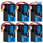 DXF 14S 51.8V 81000mAh 5C Soft Case LiPo Battery with 8AWG Wire for Toy Cars, Boats, UAVs & Drones (1-6 Pack)