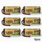 DXF GOLD Series 3S 11.1V 5200mAh 100C Graphene Hardcase LiPo Battery with EC5 Plug for 1/8 1/10 RC Car Truck (1-6 Pack)