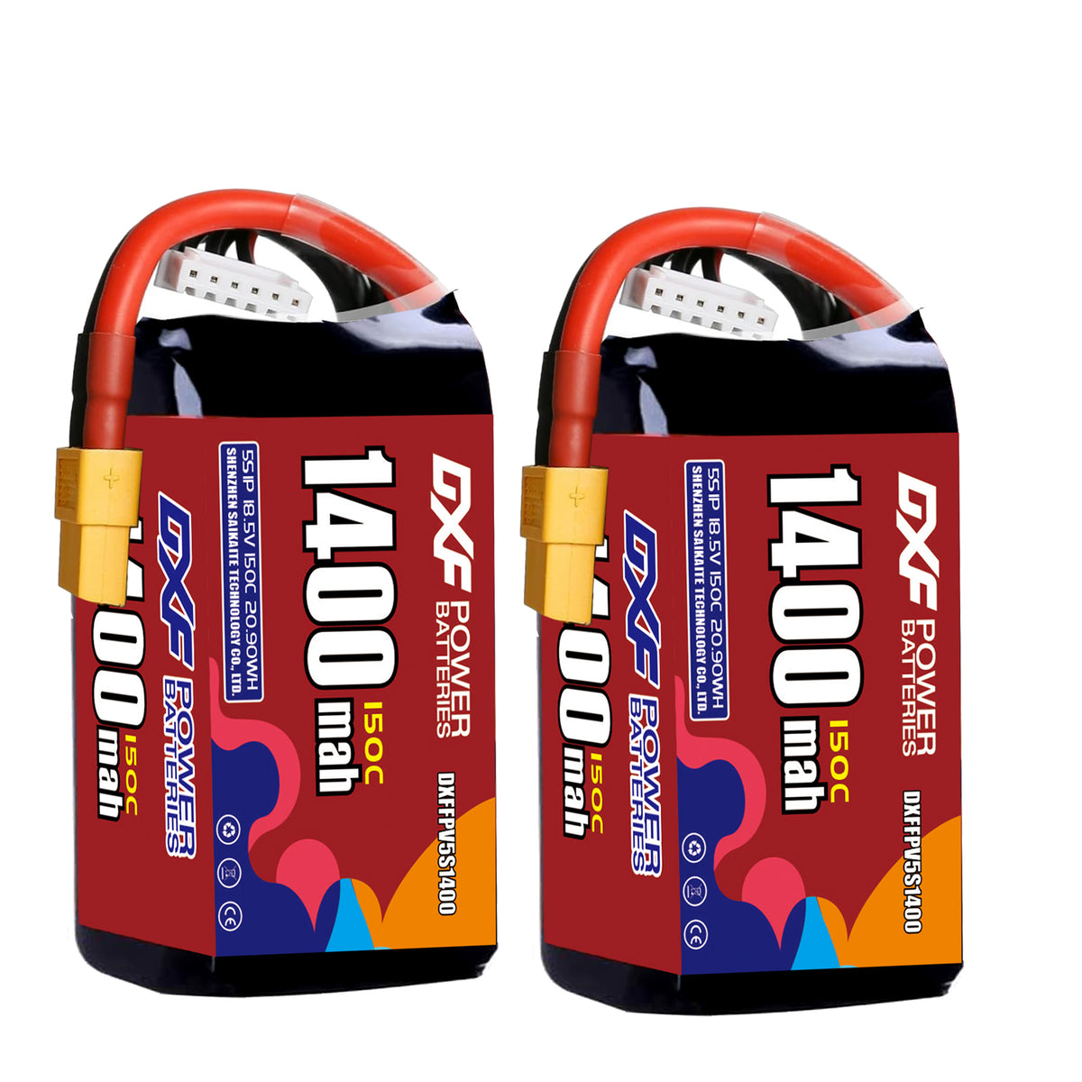 DXF 5S 18.5V 1400mAh 150C LiPo Battery for FPV Micro Drones (PH2.0 / JST / XT30 / SM / XT60 / EC5 / XT90 Options)