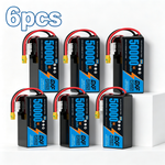 DXF SEMI-SOLID 14S 51.8V 50000mAh 5C Soft Case LiPo Battery with 8AWG Wire for Toy Cars, Boats, UAVs & Drones (1-6 Pack)