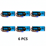 DXF 3S 11.1V 6200mAh 80C Hardcase LiPo Battery with 10AWG EC5 for 1/8 1/10 RC Cars, Trucks, Buggies (1-6 Pack Available)