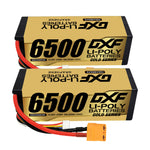 DXF LiPo Battery 4S 14.8V 6500mAh 100C Graphene Hardcase Gold with EC5 / T / TRX / XT60 / XT90 / XT150 / Q8s Plug for RC 1/8 1/10 Buggy Truck Car Off-Road Drone