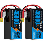 DXF SEMI-SOLID 12S 44.4V 46000mAh 10C Soft Case LiPo Battery with 8AWG Wire for Toy Cars, Boats, UAVs & Drones (1-6 Pack)