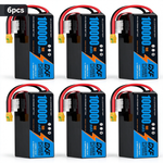 DXF 6S 23.1V 100000mAh 15C Soft Case LiHV Battery with 8AWG Wire for Toy Cars, Boats, UAVs & Drones (1-6 Pack)