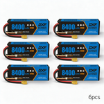 DXF BLUE Series 3S 11.1V 8400mAh 120C Graphene Hardcase LiPo Battery with 10AWG XT90 Plug for RC Car Truck (1-6 Pack)