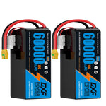 DXF SEMI-SOLID 12S 44.4V 60000mAh 10C Soft Case LiPo Battery with 8AWG Wire for Toy Cars, Boats, UAVs & Drones (1-6 Pack)