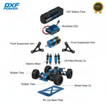 DXF 2S 7.6V Lipo Battery 130C 9200mAh Hardcase with 5mm Bullet to Deans Plug for RC 1/8 Vehicles Car Truck Tank Truggy Competition Racing Hobby