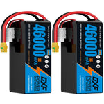 DXF 6S 22.2V 46000mAh 5C Soft Case LiPo Battery with 8AWG Wire for Toy Cars, Boats, UAVs & Drones (1-6 Pack)
