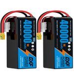 DXF SEMI-SOLID 6S 22.2V 40000mAh 5C Soft Case LiPo Battery with 8AWG Wire for Toy Cars, Boats, UAVs & Drones (1-6 Pack)