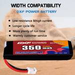 DXF LiPo Battery 1S HV 3.8V 350mAh 70C with PH2.0 / JST / XT30 / SM / XT60 / EC5 / XT90 for FPV Drone Whoop Micro Racing