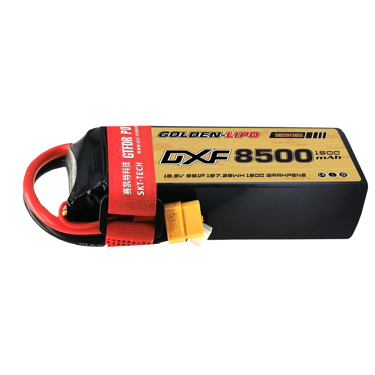 DXF LiPo Battery 6S 22.2V 8500mAh 150C Graphene Softcase with EC5 / T / TRX / XT60 / XT90 / XT150 / Q8s Plug for RC 1/8 1/10 Buggy Truck Car Off-Road Drone