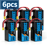DXF SEMI-SOLID 14S 51.8V 33000mAh 5C Soft Case LiPo Battery with 8AWG Wire for Toy Cars, Boats, UAVs & Drones (1-6 Pack)