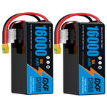 DXF SEMI-SOLID 12S 44.4V 16000mAh 15C Soft Case LiPo Battery with 8AWG Wire for Toy Cars, Boats, UAVs & Drones (1-6 Pack)