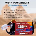 DXF LiPo Battery 4S 14.8V 350mAh 60C with PH2.0 / JST / XT30 / SM / XT60 / EC5 / XT90 for FPV Drone Whoop Micro Racing