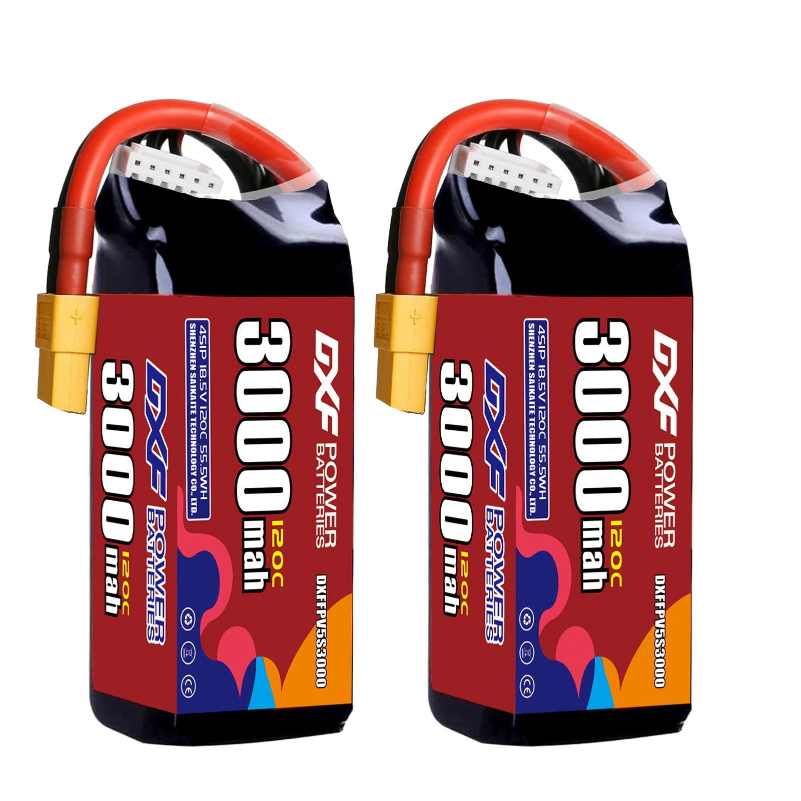 DXF 5S 18.5V 3000mAh 120C LiPo Battery for FPV Micro Drones (PH2.0 / JST / XT30 / SM / XT60 / EC5 / XT90 Options)