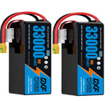 DXF SEMI-SOLID 14S 51.8V 33000mAh 10C Soft Case LiPo Battery with 8AWG Wire for Toy Cars, Boats, UAVs & Drones (1-6 Pack)