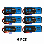 DXF 3S 11.1V 8400mAh 120C Hardcase LiPo Battery with 10AWG EC5 for 1/8 1/10 RC Cars, Trucks, Buggies (1-6 Pack Available)