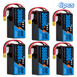 DXF SEMI-SOLID 12S 44.4V 36000mAh 10C Soft Case LiPo Battery with 8AWG Wire for Toy Cars, Boats, UAVs & Drones (1-6 Pack)