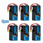 DXF SEMI-SOLID 14S 51.8V 54000mAh 5C Soft Case LiPo Battery with 8AWG Wire for Toy Cars, Boats, UAVs & Drones (1-6 Pack)