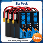 DXF 6S 22.8V 10000mAh 120C Soft Case LiHV Battery with 8AWG Wire for Toy Cars, Boats, UAVs & Drones (1-6 Pack)