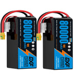 DXF SEMI-SOLID 6S 22.2V 80000mAh 10C Soft Case LiPo Battery with 8AWG Wire for Toy Cars, Boats, UAVs & Drones (1-6 Pack)