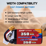 DXF LiPo Battery 6S 22.2V 350mAh 60C with PH2.0 / JST / XT30 / SM / XT60 / EC5 / XT90 for FPV Drone Whoop Micro Racing