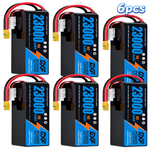 DXF SEMI-SOLID 12S 46.2V 23000mAh 15C Soft Case LiPo Battery with 8AWG Wire for Toy Cars, Boats, UAVs & Drones (1-6 Pack)