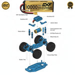 DXF LiPo Battery 4S HV 15.2V 10000mAh 150C Graphene Hardcase Gold with EC5 / T / TRX / XT60 / XT90 / XT150 / Q8s Plug for RC 1/8 1/10 Buggy Truck Car Off-Road Drone