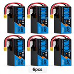 DXF SEMI-SOLID 14S 51.8V 70000mAh 5C Soft Case LiPo Battery with 8AWG Wire for UAVs & Drones (1-6 Pack)