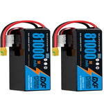 DXF 14S 51.8V 81000mAh 5C Soft Case LiPo Battery with 8AWG Wire for Toy Cars, Boats, UAVs & Drones (1-6 Pack)