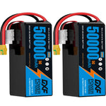 DXF 6S 22.2V 50000mAh 5C Soft Case LiPo Battery with 8AWG Wire for Toy Cars, Boats, UAVs & Drones (1-6 Pack)