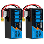 DXF SEMI-SOLID 12S 44.4V 70000mAh 5C Soft Case LiPo Battery with 8AWG Wire for UAVs & Drones (1-6 Pack)
