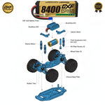 DXF 4S 14.8V 8400mAh 140C Graphene Hardcase LiPo Battery with EC5 & 10AWG Wire (1-6 Pack)