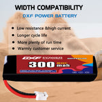 DXF LiPo Battery 4S HV 15.2V 300mAh 80C with PH2.0 / JST / XT30 / SM / XT60 / EC5 / XT90 for FPV Drone Whoop Micro Racing