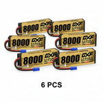 DXF Gold Standard 4S HV 15.2V 8000mAh 140C Graphene Hardcase LiPo Battery with EC5 & 10AWG Wire (1-6 Pack)