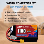 DXF LiPo Battery 3S HV 11.4V 1100mAh 60C with PH2.0 / JST / XT30 / SM / XT60 / EC5 / XT90 for FPV Drone Whoop Micro Racing