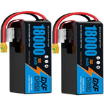 DXF 6S 23.1V 18000mAh 15C Soft Case LiPo Battery with 8AWG Wire for Toy Cars, Boats, UAVs & Drones (1-6 Pack)