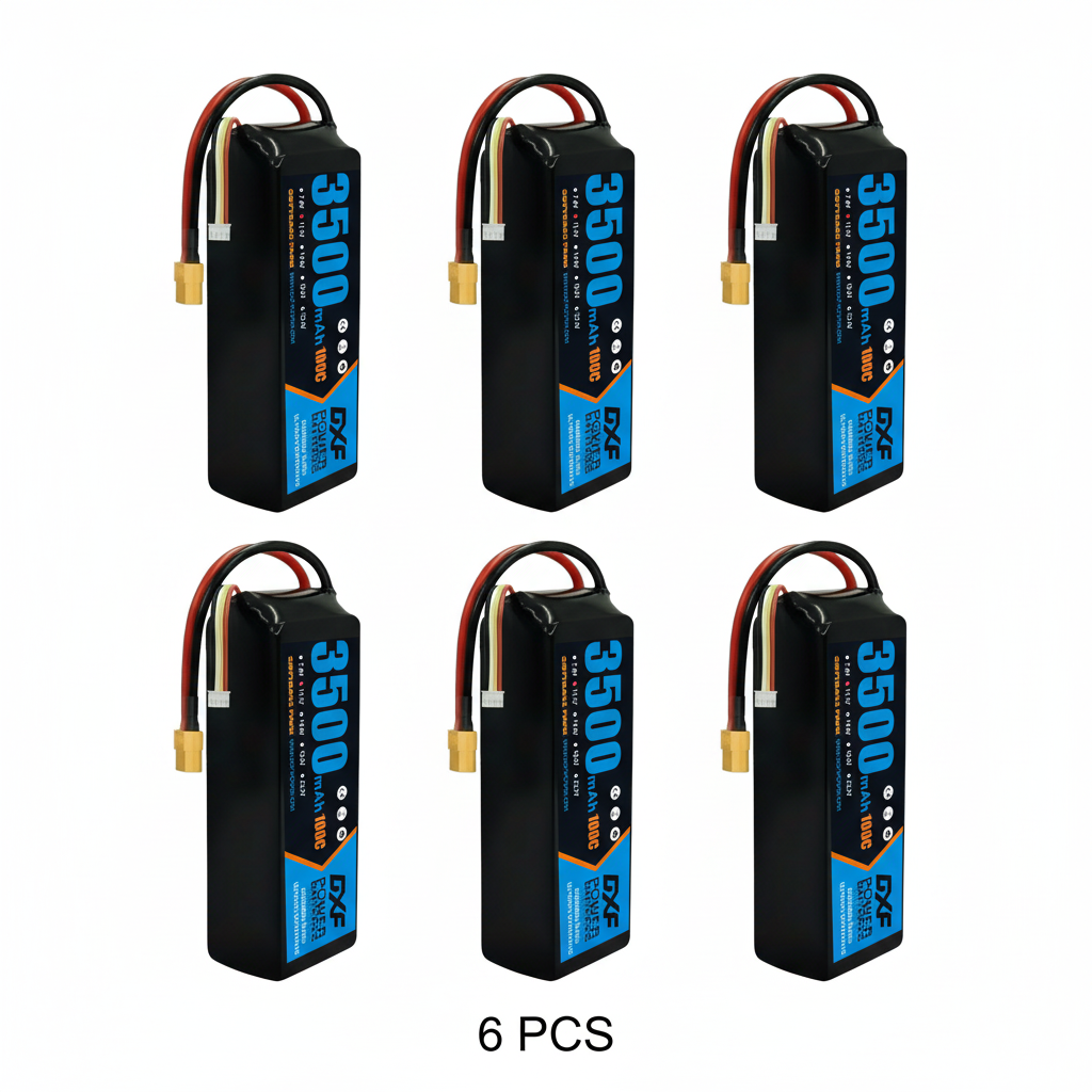 DXF 3S 11.1V 3500mAh 100C Graphene Softcase LiPo Battery with XT60 & 12AWG Wire for RC Cars, Boats & Aircraft Models (1-6 Pack)