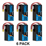 DXF SEMI-SOLID 14S 51.8V 25000mAh 5C Soft Case LiPo Battery with 8AWG Wire for Toy Cars, Boats, UAVs & Drones (1-6 Pack)