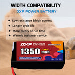 DXF 2S 7.4V 1350mAh 100C LiPo Battery for FPV Micro Drones (PH2.0 / JST / XT30 / SM / XT60 / EC5 / XT90 Options)