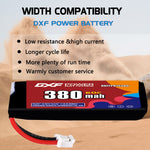 DXF LiPo Battery 1S HV 3.8V 380mAh 60C with PH2.0 / JST / XT30 / SM / XT60 / EC5 / XT90 for FPV Drone Whoop Micro Racing