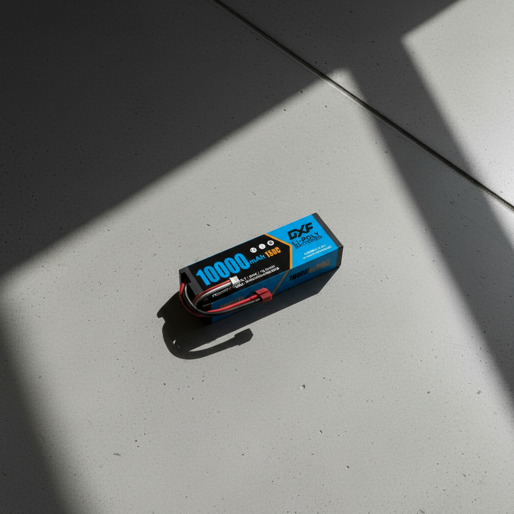 DXF Blue Version 2S HV 7.6V 10000mAh 150C Hardcase LiPo Battery with Deans T-Plug & 10AWG Wire (1-6 Pack)