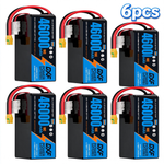 DXF SEMI-SOLID 14S 51.8V 46000mAh 10C Soft Case LiPo Battery with 8AWG Wire for Toy Cars, Boats, UAVs & Drones (1-6 Pack)