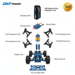 DXF LiPo Battery 2S2P HV 7.6V 6300mAh 130C Graphene Gray with 5mm Bullet / EC5 / T / TRX / XT60 / XT90 / XT150 / Q8s Plug for RC 1/10 1/8 Scale Car Racing