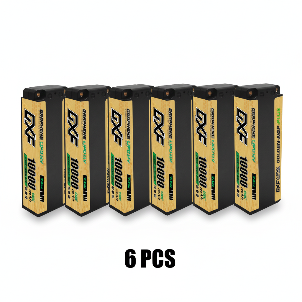 DXF 5mm 2S 10000mAh 7.6V 150C GOLDEN-NGP PLUS EFRA Certificate High Capacity Hardcase LiPo Battery with XT90 Plug for 1:8 Scale RC Car, Multi-Rotor RC Airplane, RC Helicopter, RC Boat