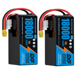 DXF SEMI-SOLID 6S 22.2V 18000mAh 10C Soft Case LiPo Battery with 8AWG Wire for UAVs & Drones (1-6 Pack)