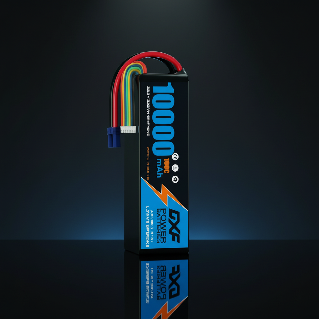 DXF 6S 22.2V 10000mAh 100C Softcase LiPo Battery with 10AWG EC5 for 1/8 RC Cars, Trucks, Buggies, Truggies (1-6 Pack Available)