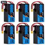 DXF SEMI-SOLID 12S 46.2V 40000mAh 15C Soft Case LiPo Battery with 8AWG Wire for Toy Cars, Boats, UAVs & Drones (1-6 Pack)